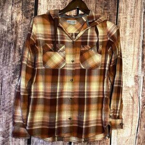 Carhartt flannel long sleeve hooded shirt